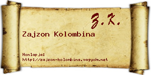 Zajzon Kolombina névjegykártya